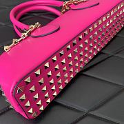 Valentino Garavani hot pink rockstud hand bag - 4