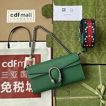 Gucci Dionysus green double flap wallet bag