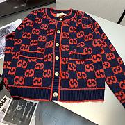 Gucci dark blue/ red cardigan - 1