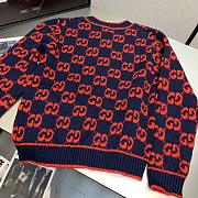 Gucci dark blue/ red cardigan - 4