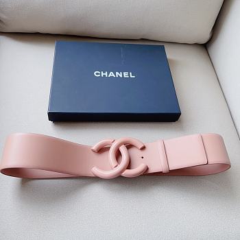 Chanel matte CC logo pink belt 
