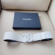 Chanel matte CC logo white belt - 1