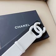 Chanel matte CC logo white belt - 5