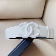 Chanel matte CC logo white belt - 4