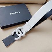 Chanel matte CC logo white belt - 2