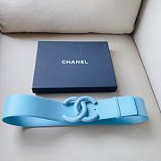 Chanel matte CC logo blue belt - 1