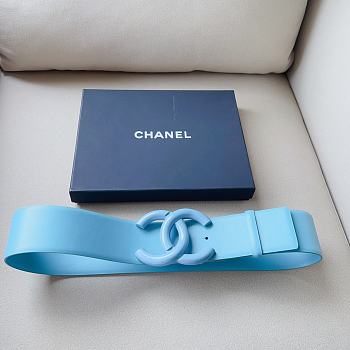 Chanel matte CC logo blue belt