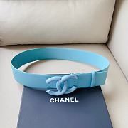Chanel matte CC logo blue belt - 6