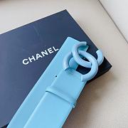 Chanel matte CC logo blue belt - 5