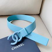 Chanel matte CC logo blue belt - 4