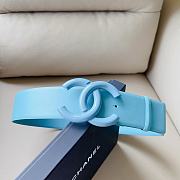 Chanel matte CC logo blue belt - 3