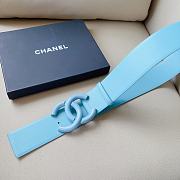 Chanel matte CC logo blue belt - 2