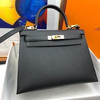 Hermes Kelly 28 epsom black gold hardware bag