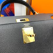 Hermes Kelly 28 epsom black gold hardware bag - 2