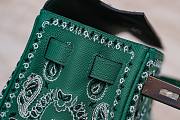 Hermes Birkin 30 Green Embroidered Swift Palladium Hardware Bag - 4