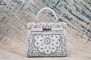 Hermes Birkin 28 White Embroidered Swift Palladium Hardware Bag - 1