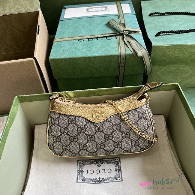 Gucci Ophidia GG small golden monogram bag - 1