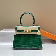 Hermes Kelly Vert Emerald Shiny Alligator Mini 20 Bag - 1