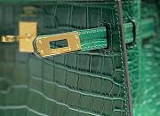 Hermes Kelly Vert Emerald Shiny Alligator Mini 20 Bag - 6