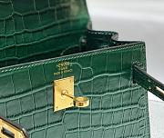 Hermes Kelly Vert Emerald Shiny Alligator Mini 20 Bag - 5