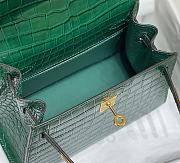 Hermes Kelly Vert Emerald Shiny Alligator Mini 20 Bag - 3