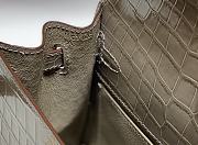 Hermes Kelly Vert Gray Shiny Alligator Mini 20 Bag - 4