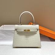 Hermes Kelly Vert White Shiny Alligator Mini 20 Bag - 1