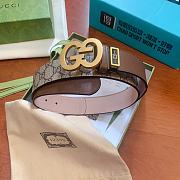 Gucci GG gold monogram brown belt  - 5