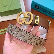 Gucci GG gold monogram brown belt  - 3