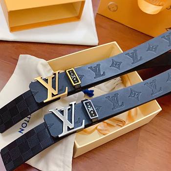 Louis Vuitton monogram gold/silver men belt 