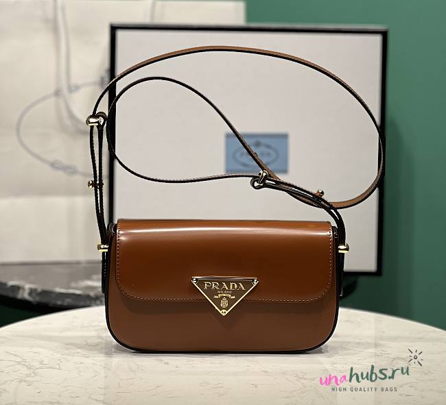 Prada brown leather shoulder bag 1BD339 - 1