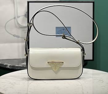 Prada white leather shoulder bag 1BD339