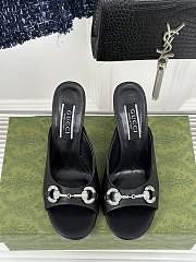 Gucci Horsebit crystal-embellished black leather mules - 6