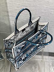 Dior Large Book Tote Blue Multicolor Butterfly Embroidery Bag - 3