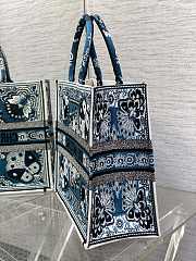 Dior Large Book Tote Blue Multicolor Butterfly Embroidery Bag - 4