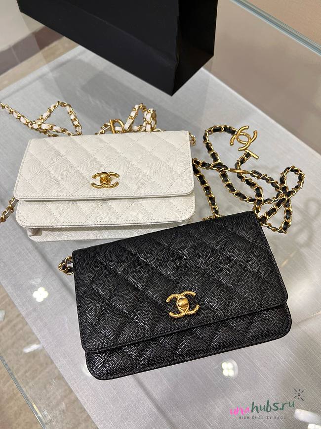 Chanel Woc grained leather black/ white bag - 1