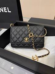 Chanel Woc grained leather black/ white bag - 4