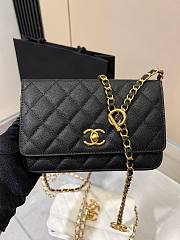 Chanel Woc grained leather black/ white bag - 6