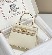 Hermes Kelly Vert White Epsom Mini 20 Bag - 1