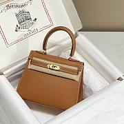 Hermes Kelly Vert Brown Epsom Mini 20 Bag - 1