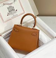 Hermes Kelly Vert Brown Epsom Mini 20 Bag - 5