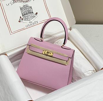 Hermes Kelly Vert Pink Epsom Mini 20 Bag