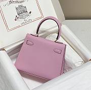 Hermes Kelly Vert Pink Epsom Mini 20 Bag - 3