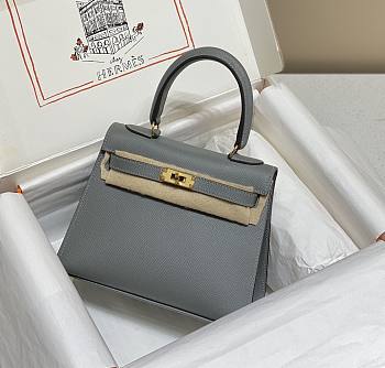 Hermes Kelly Vert Gray Epsom Mini 20 Bag