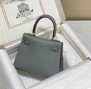 Hermes Kelly Vert Gray Epsom Mini 20 Bag - 6