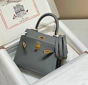 Hermes Kelly Vert Gray Epsom Mini 20 Bag - 4