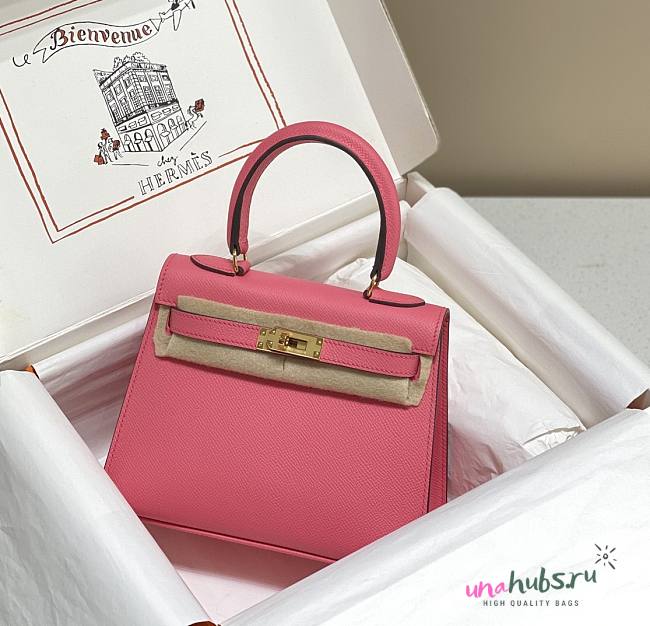 Hermes Kelly Vert Very Pink Epsom Mini 20 Bag - 1