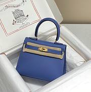 Hermes Kelly Vert Blue Epsom Mini 20 Bag - 1