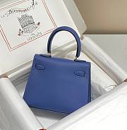 Hermes Kelly Vert Blue Epsom Mini 20 Bag - 3