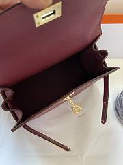 Hermes Kelly Vert Red Epsom Mini 20 Bag  - 4